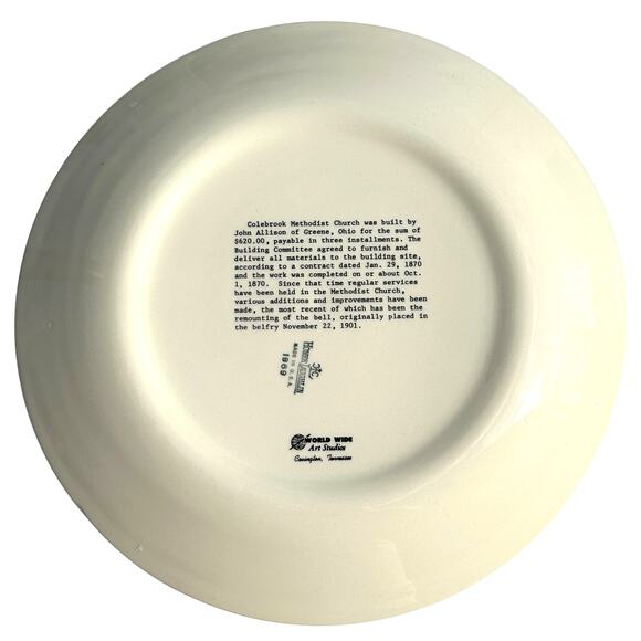 Vintage Colebrook Ohio United Methodist Church 1970 Collector Plate Cottagecore - Picture 2 of 5